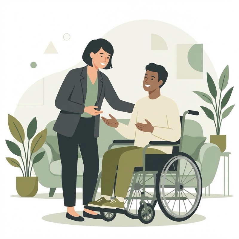 Support worker and participant interaction